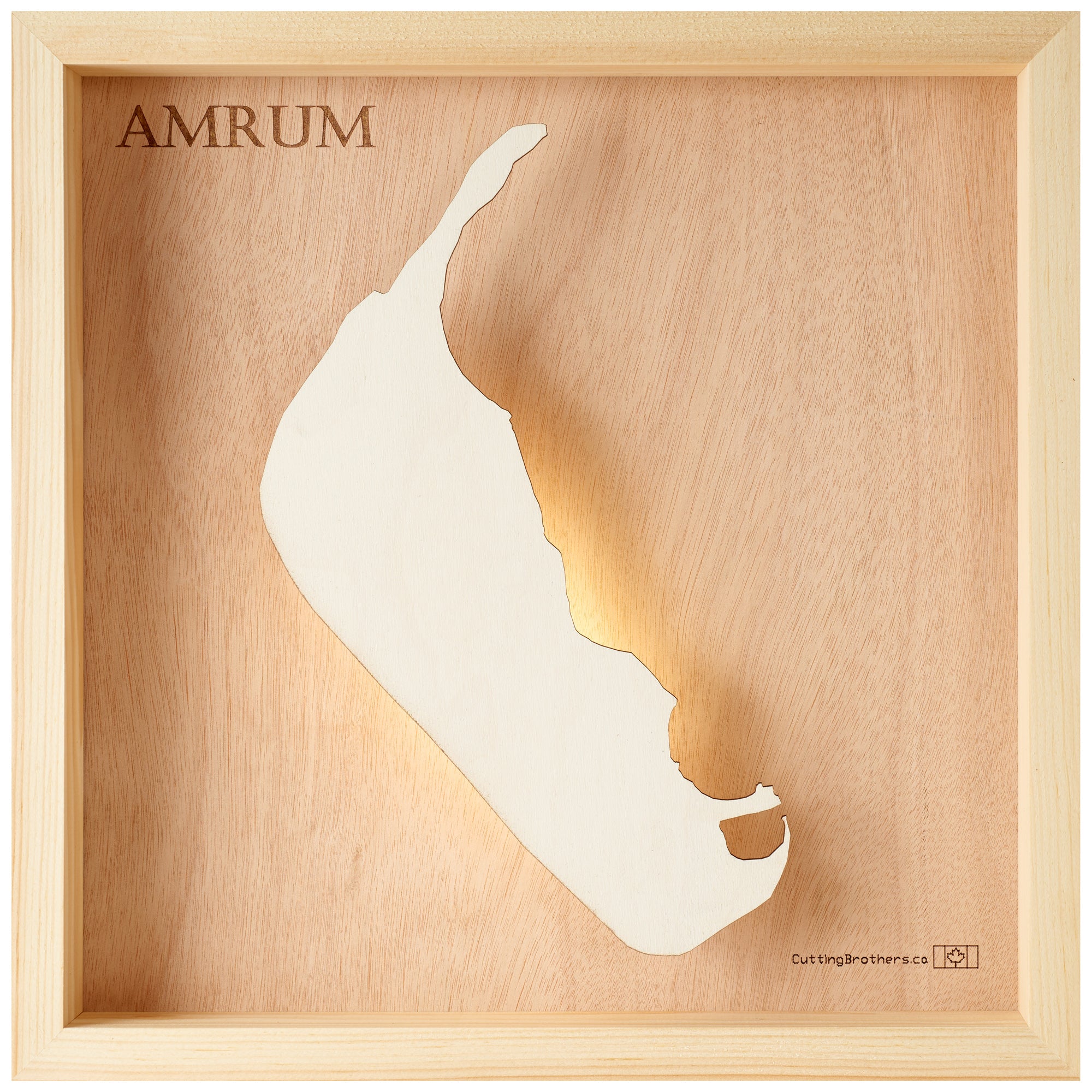 AMRUM LIGHT WOODEN WALL MAP - Version S