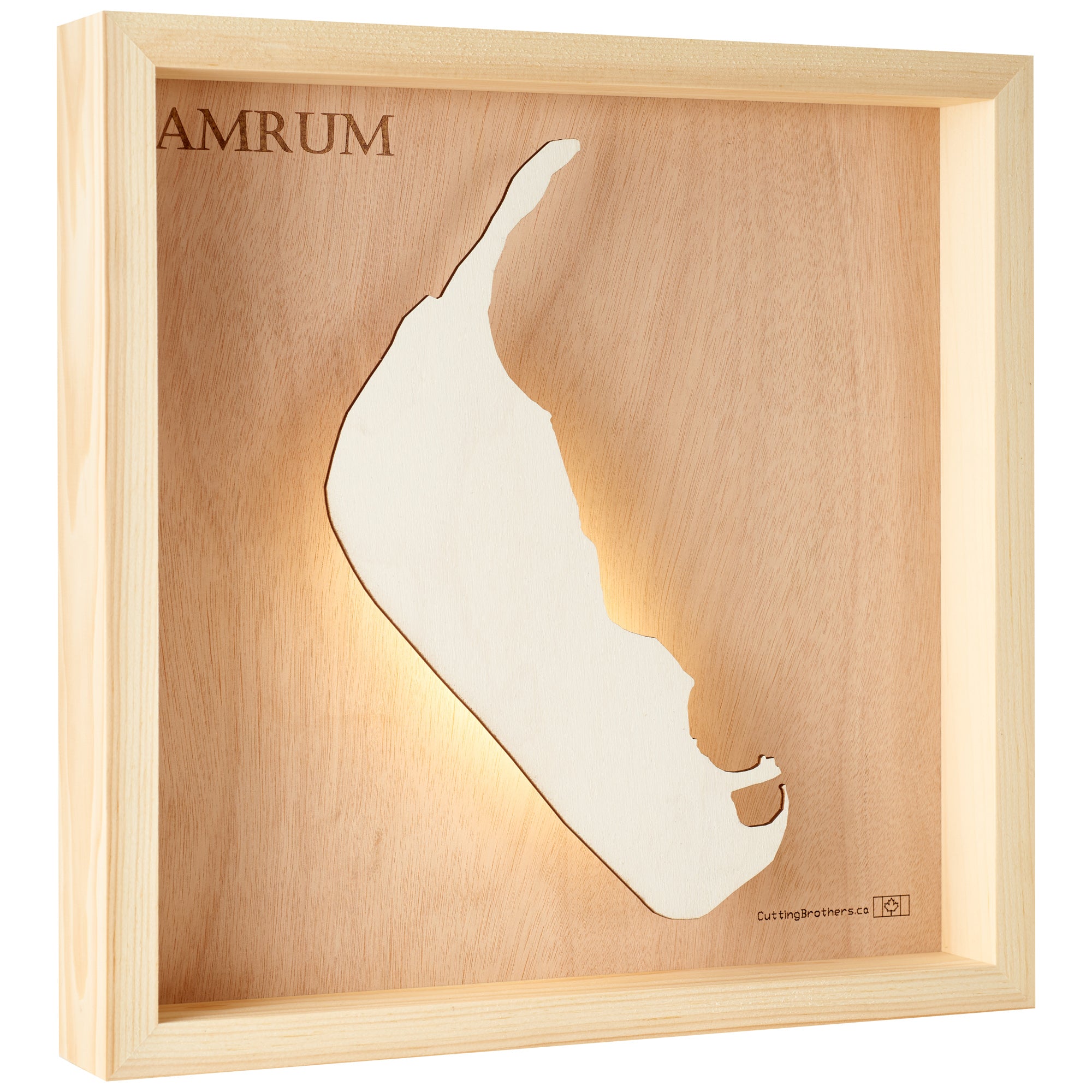 AMRUM LIGHT WOODEN WALL MAP - Version S