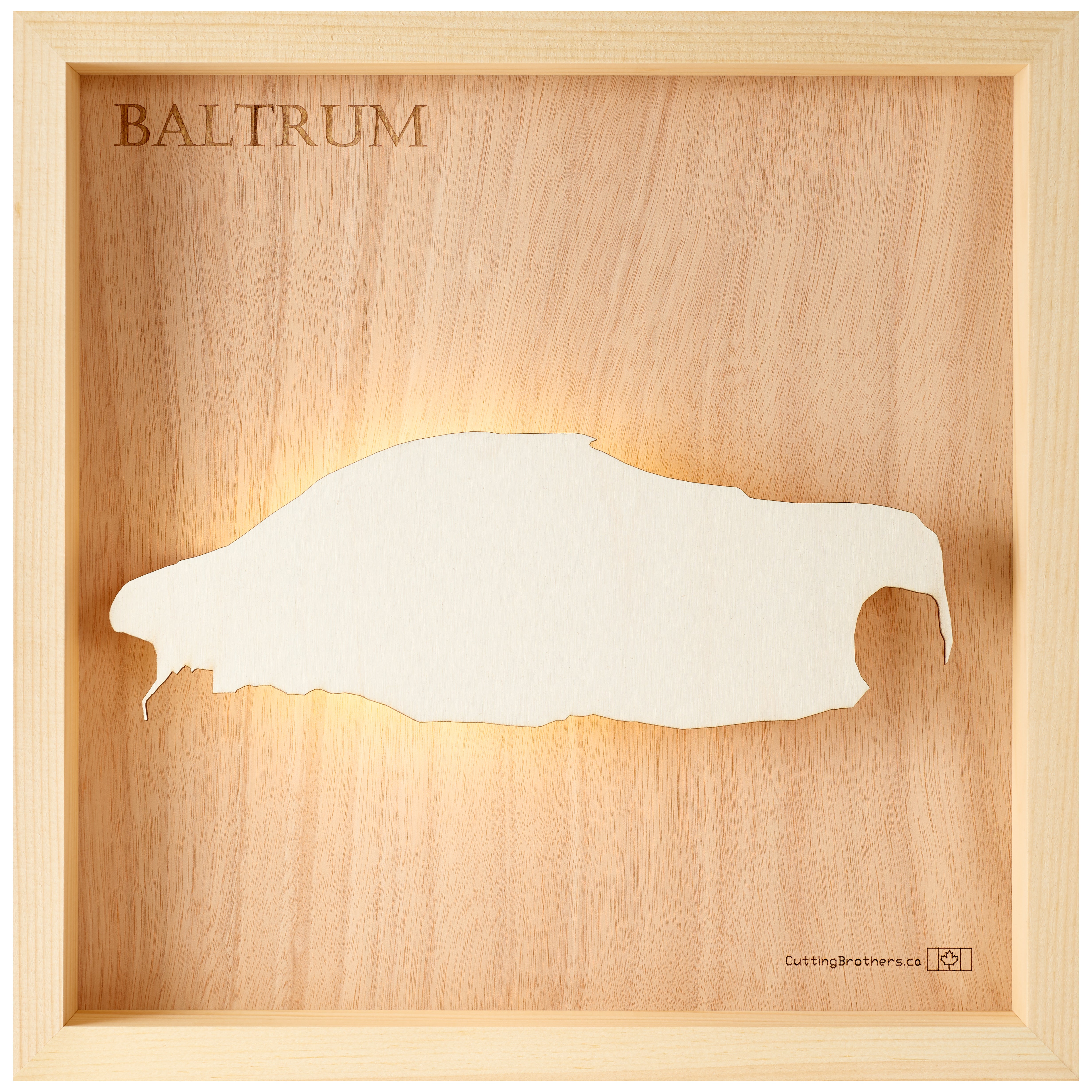 BALTRUM LIGHT WOODEN WALL MAP - Version S