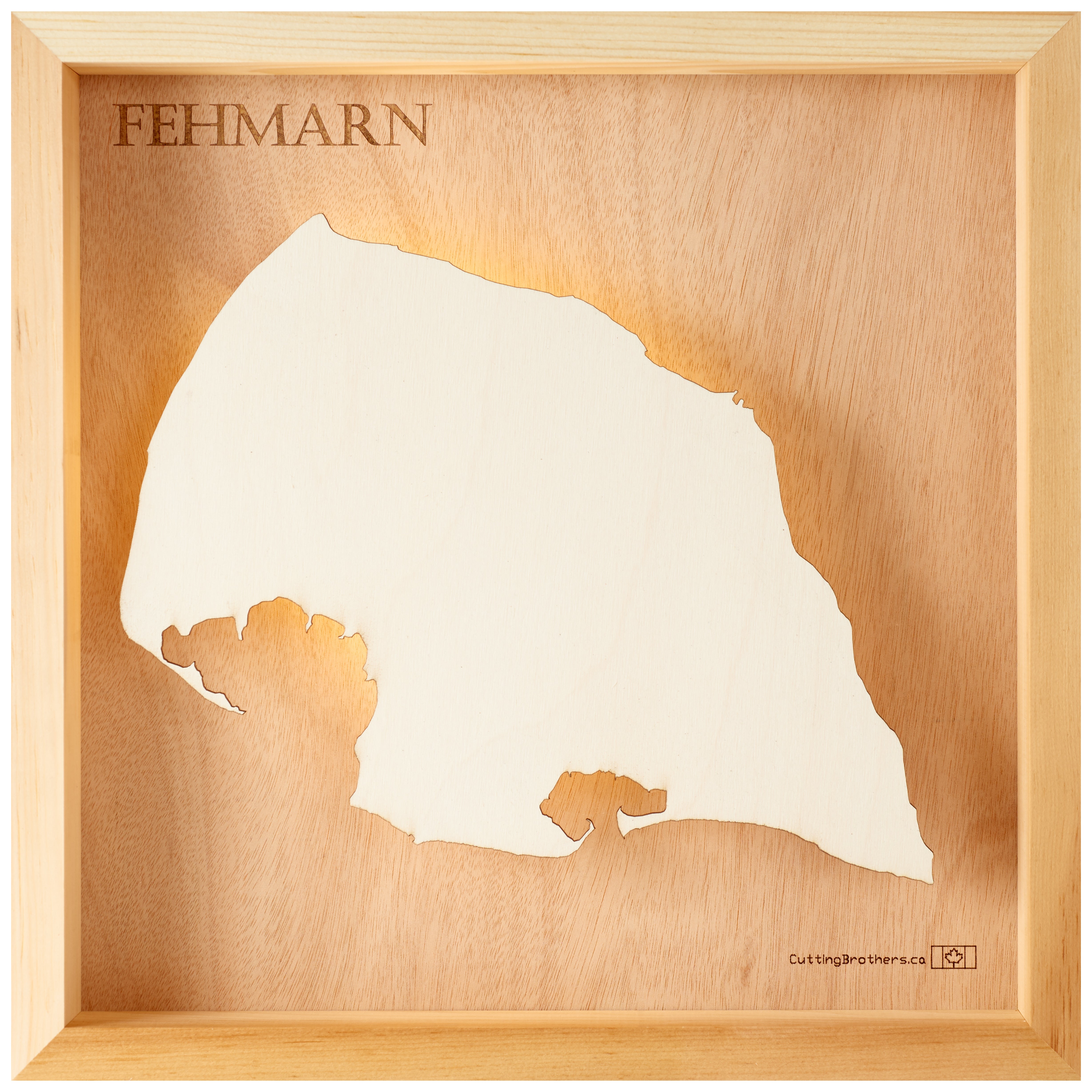 FEHMARN LIGHT WOODEN WALL MAP - Version S