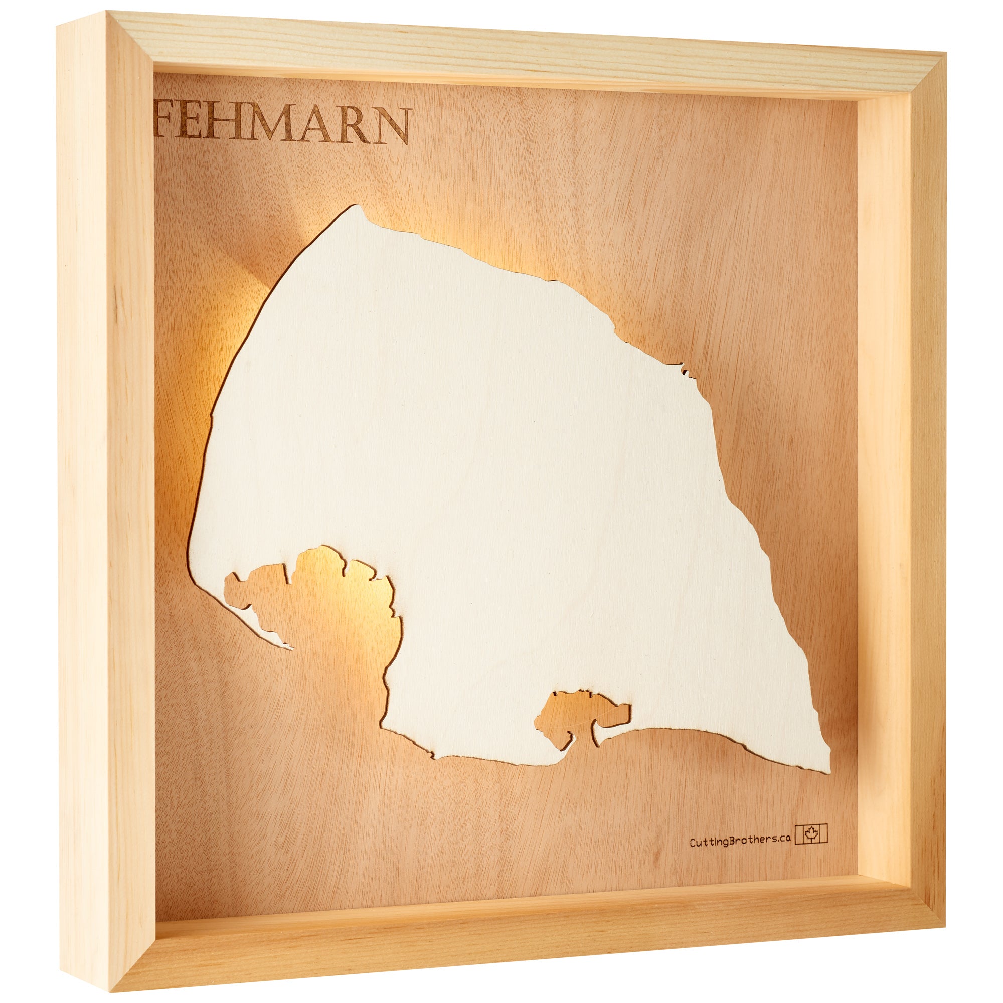 FEHMARN LIGHT WOODEN WALL MAP - Version S