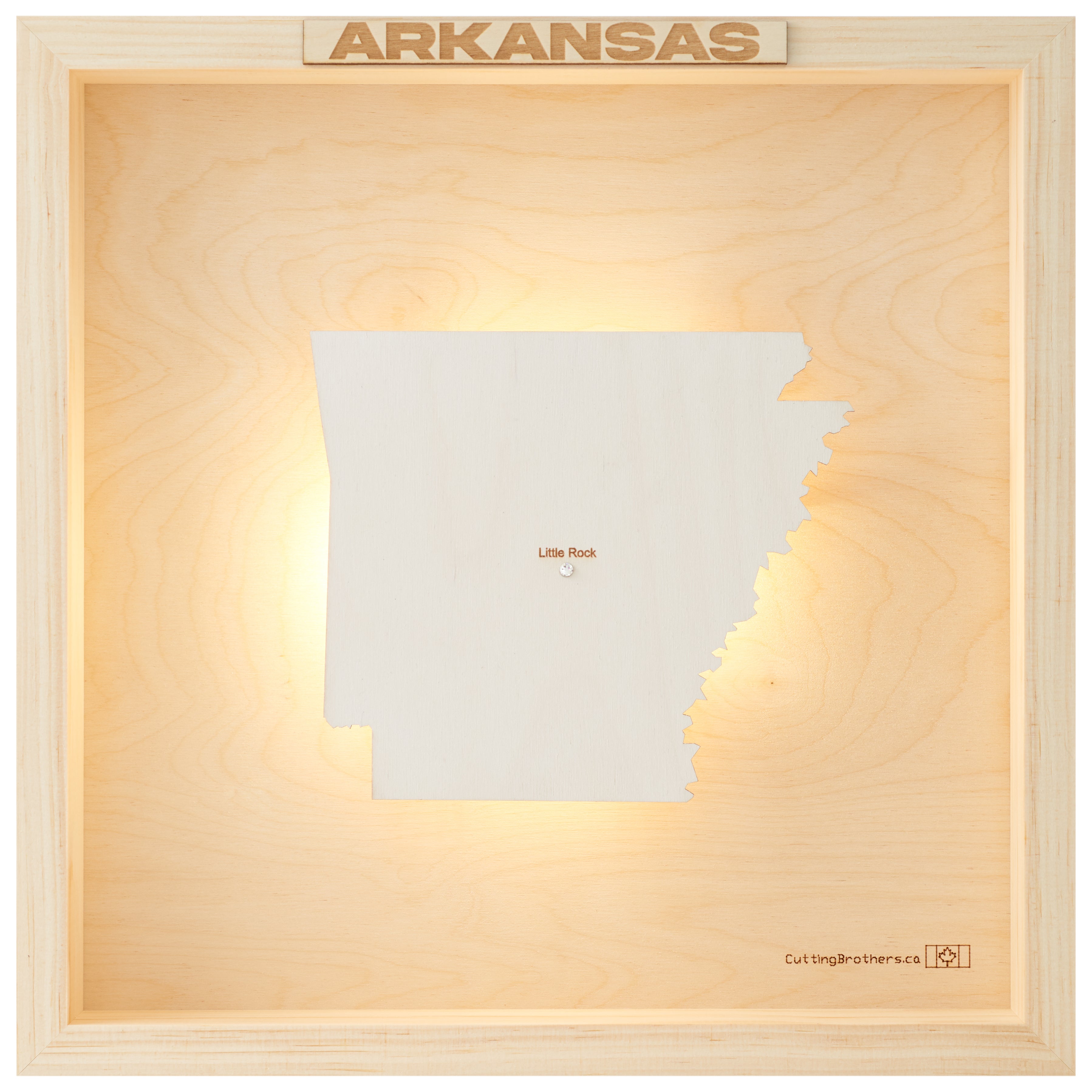 ARKANSAS 3D WOODEN WALL MAP - Version S