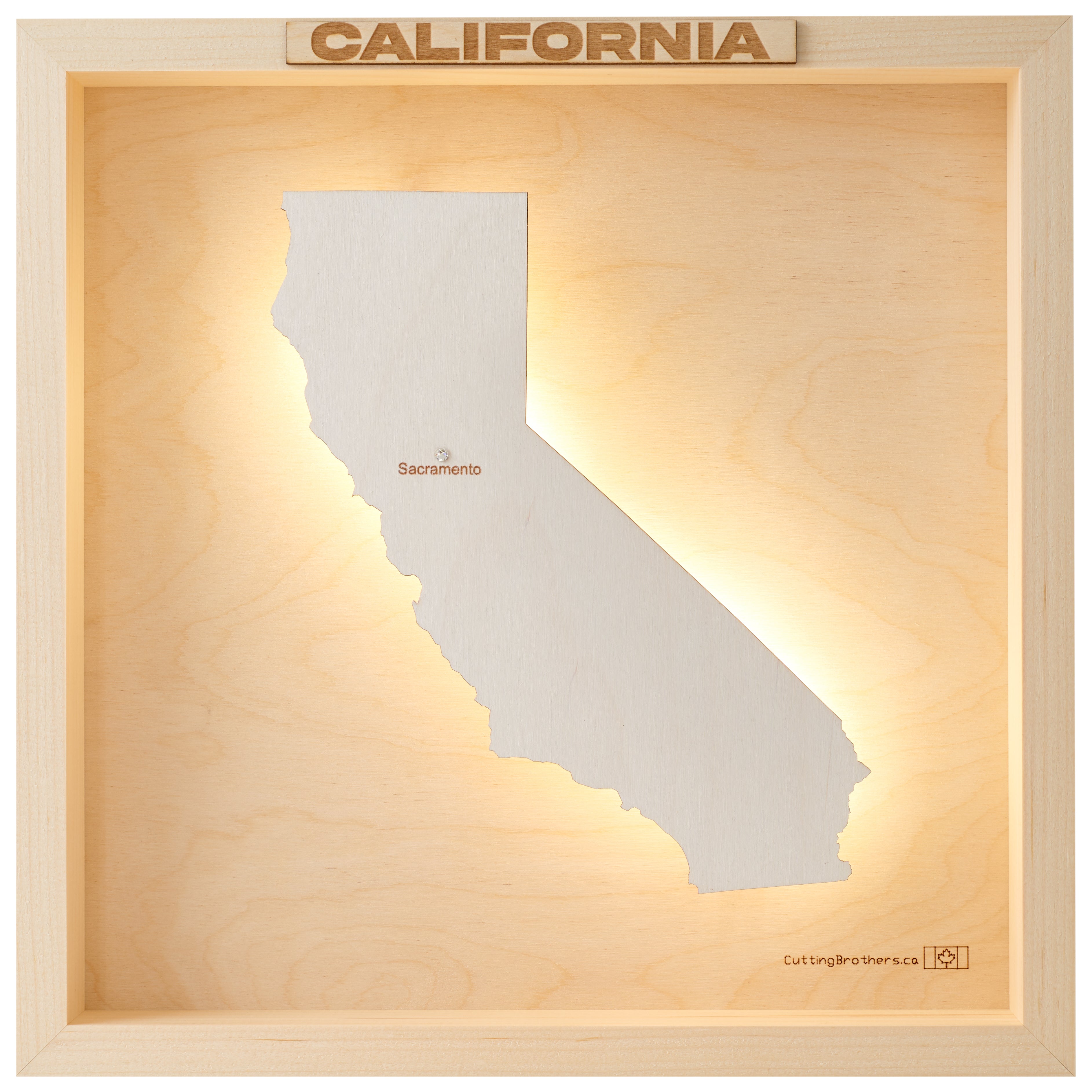 CALIFORNIA 3D WOODEN WALL MAP - Version S