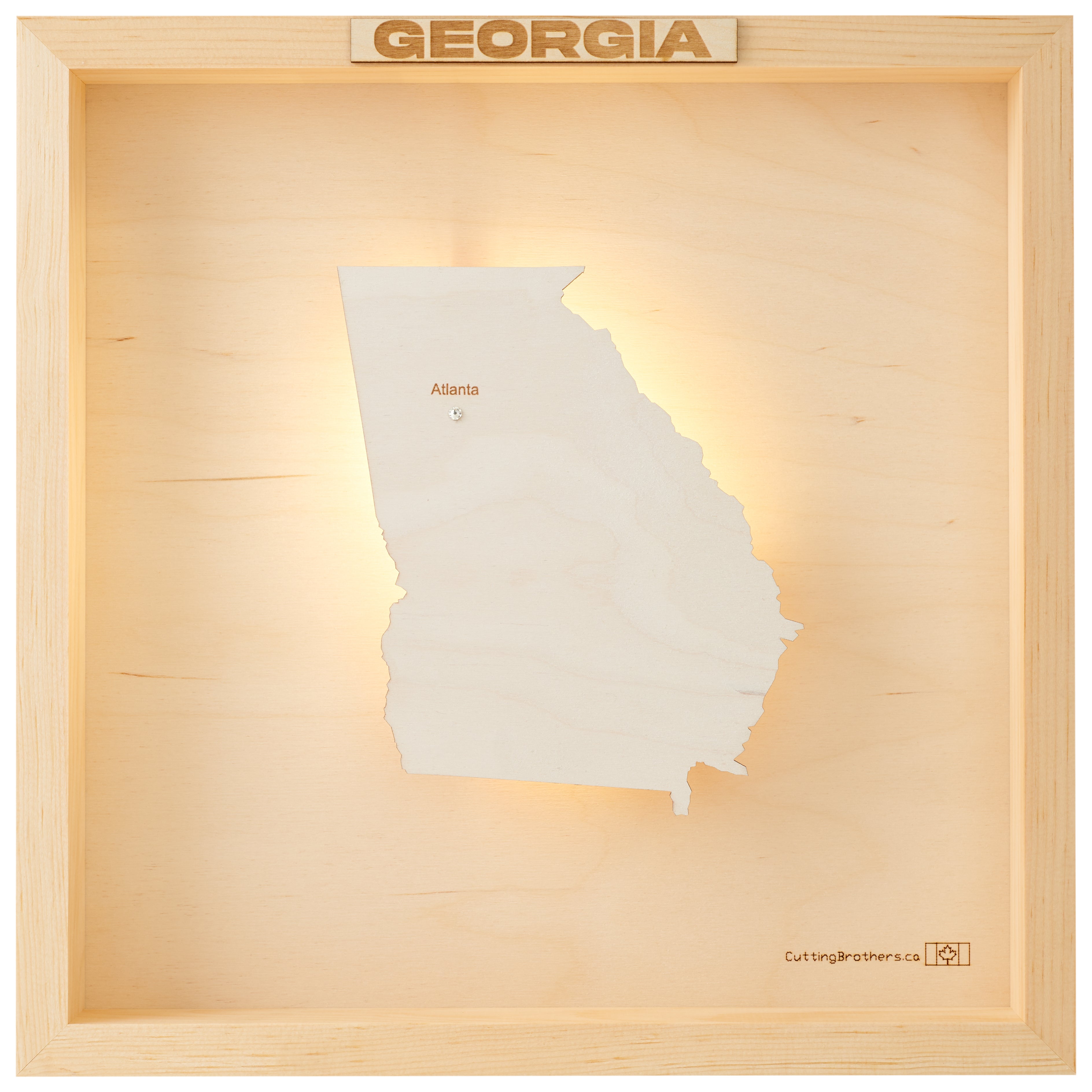 GEORGIA 3D WOODEN WALL MAP - Version S