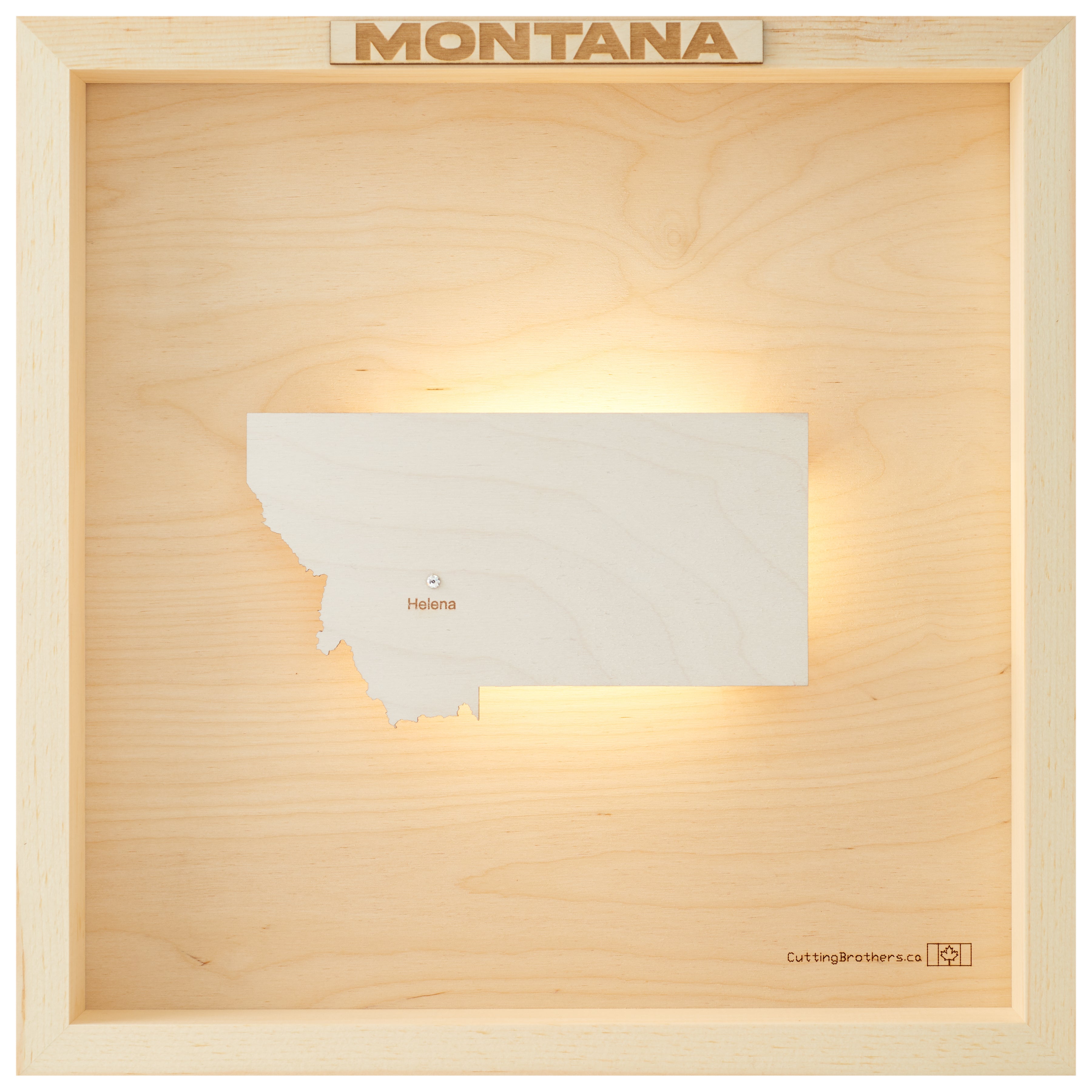 MONTANA 3D WOODEN WALL MAP - Version S