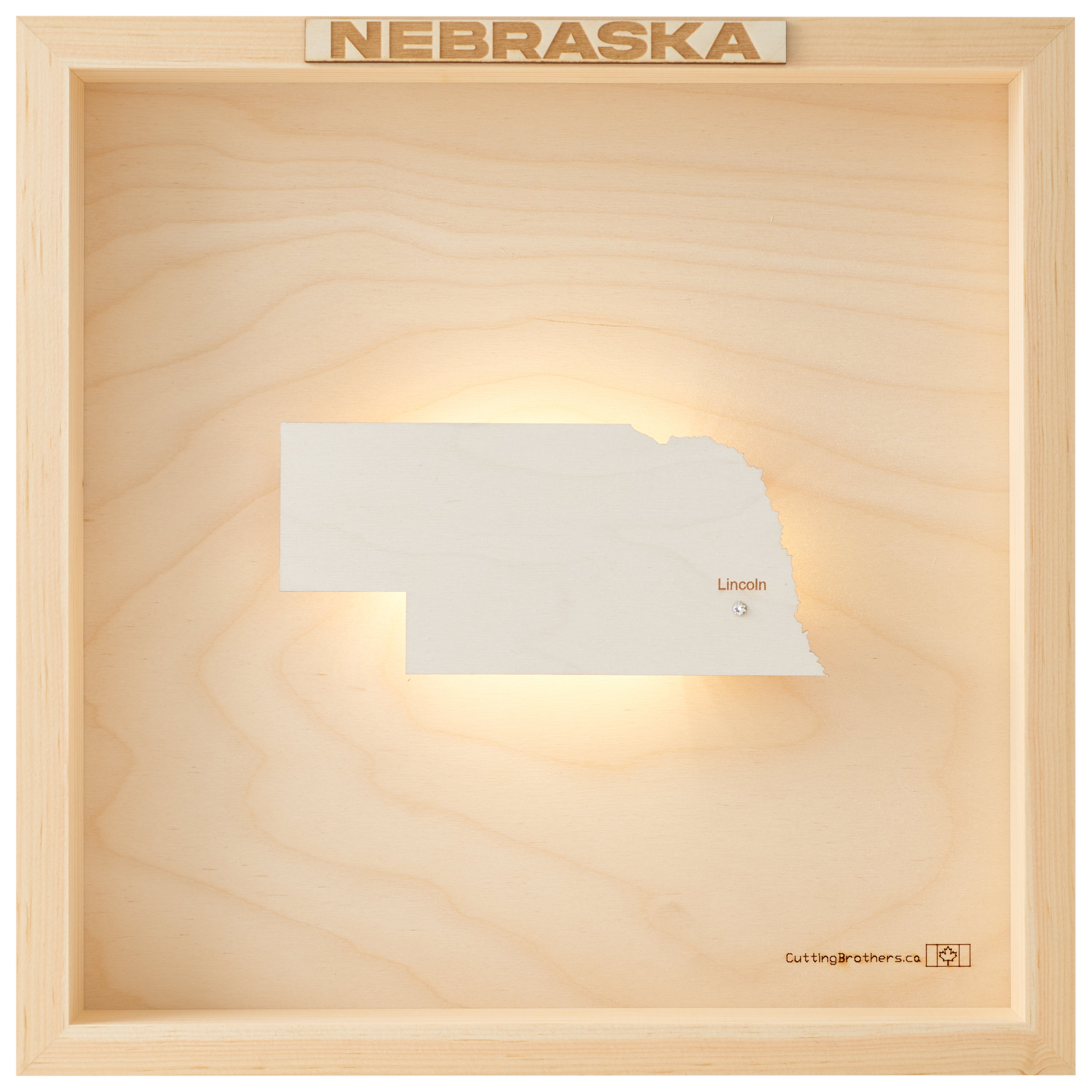 NEBRASKA 3D WOODEN WALL MAP - Version S