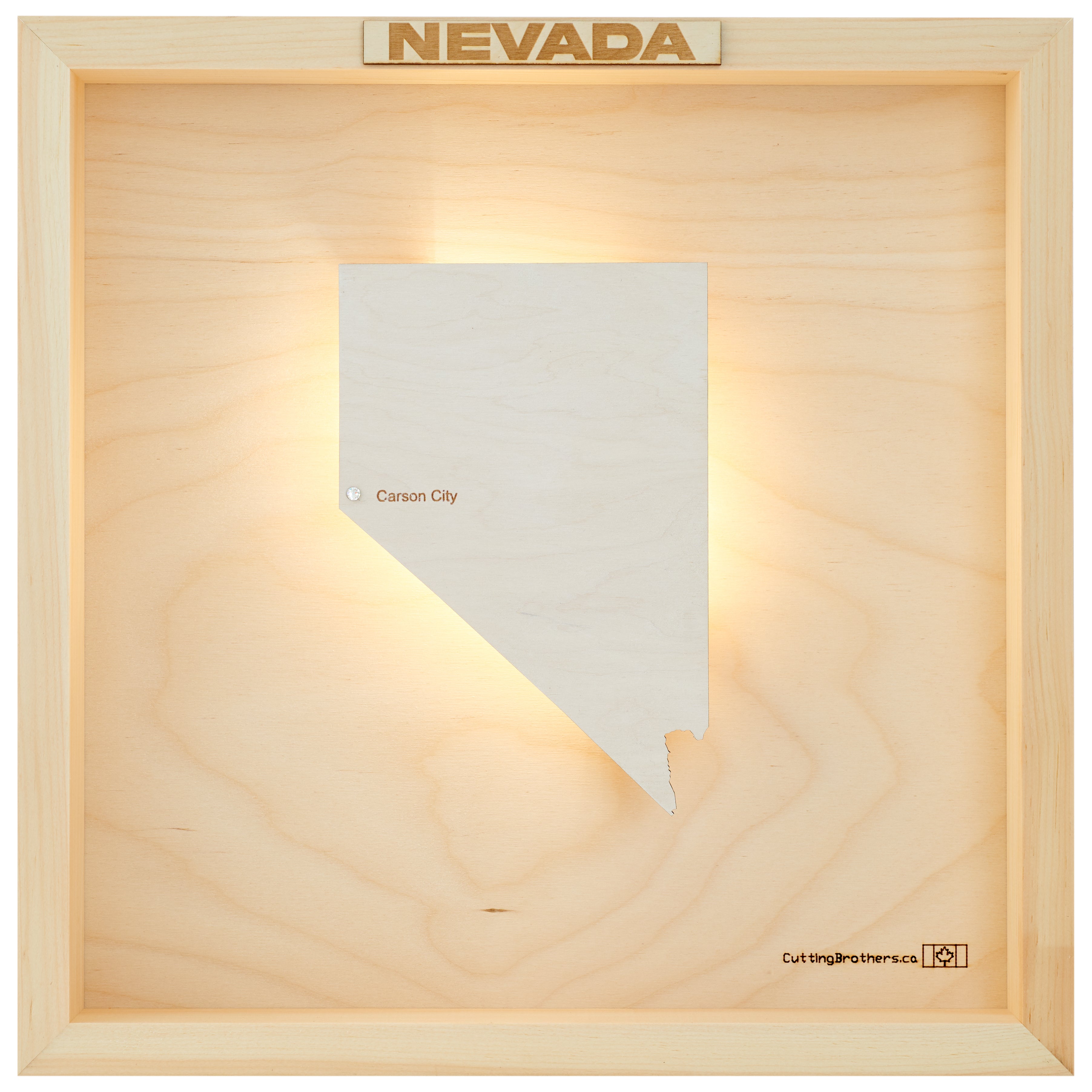 NEVADA 3D WOODEN WALL MAP - Version S