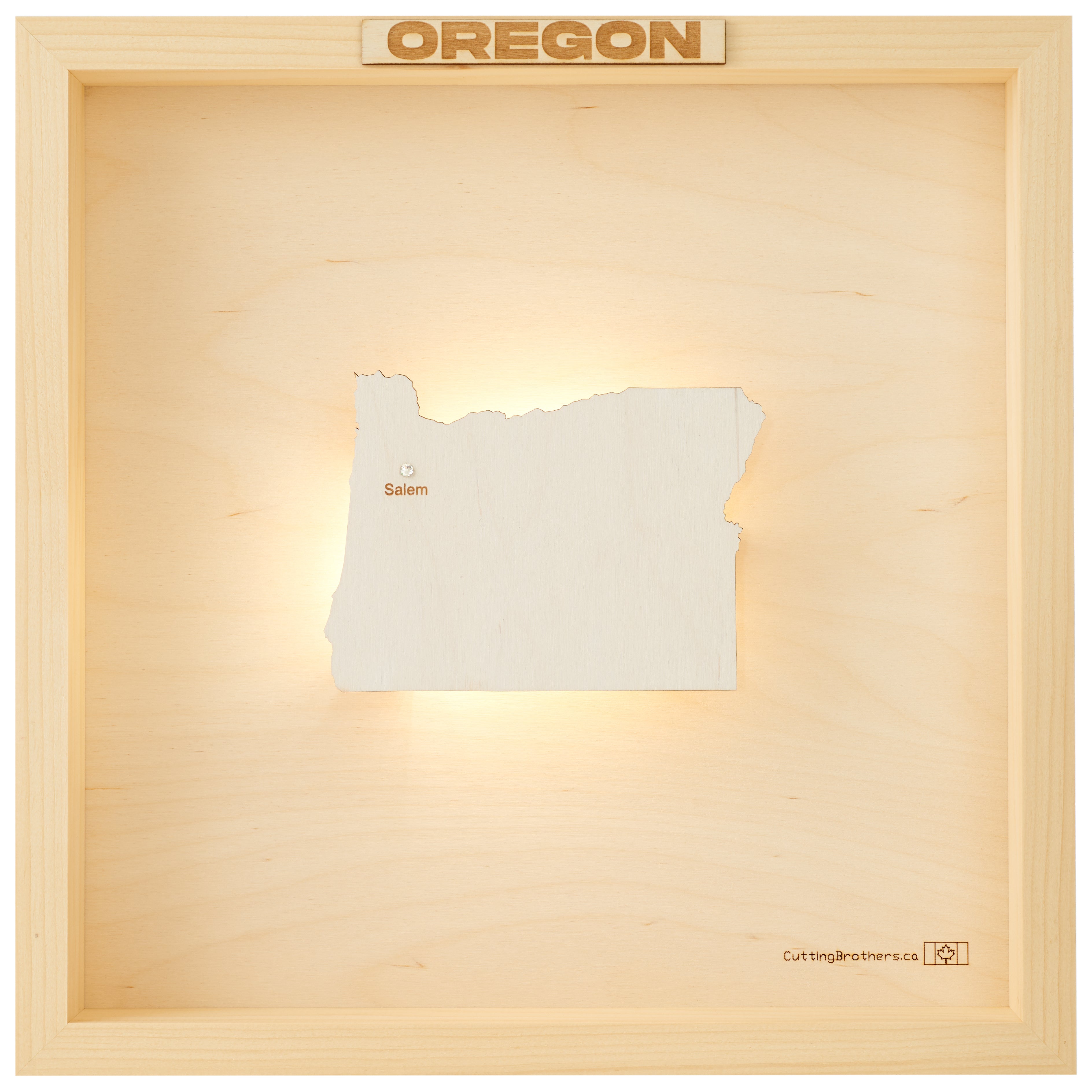 OREGON 3D WOODEN WALL MAP - Version S