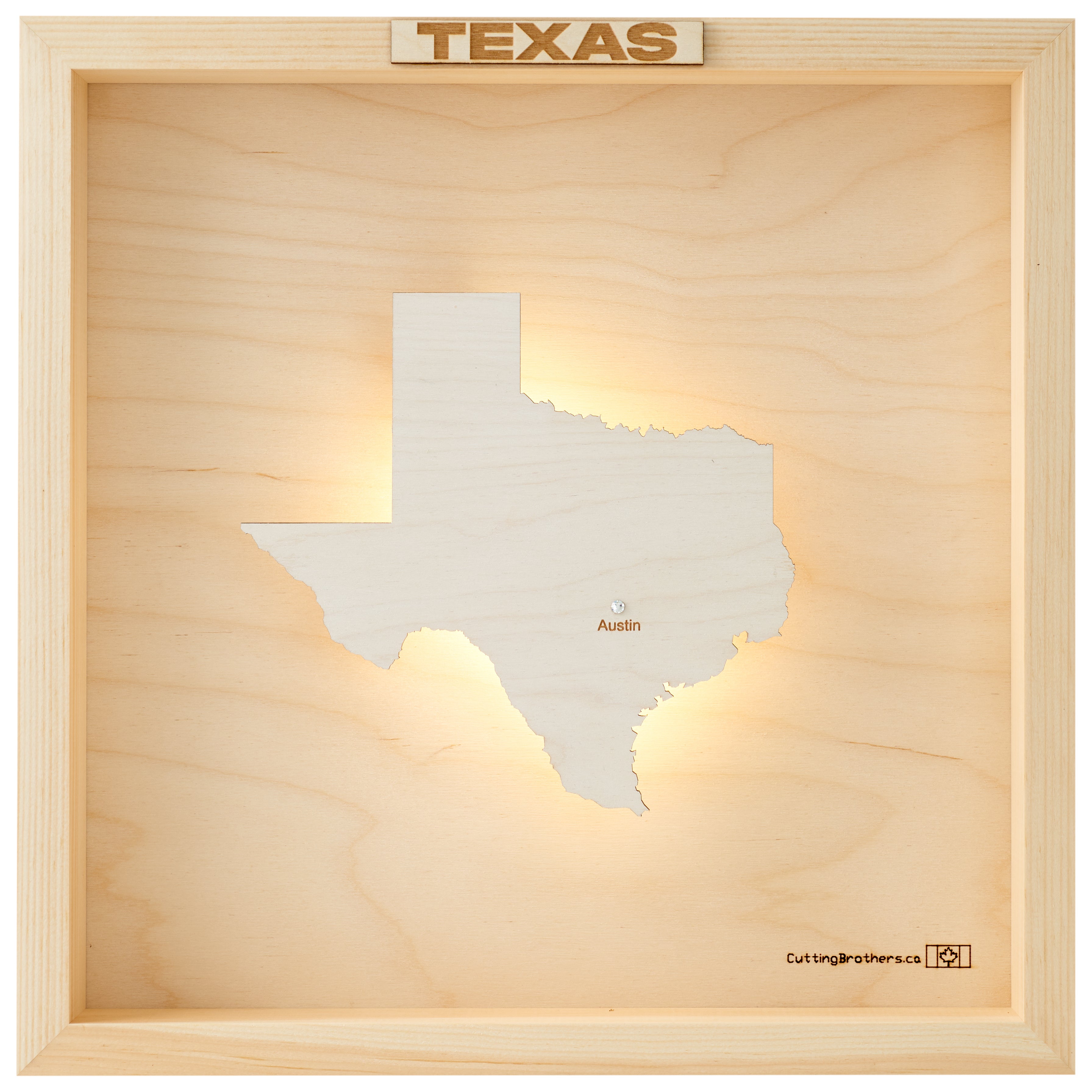 TEXAS 3D WOODEN WALL MAP - Version S