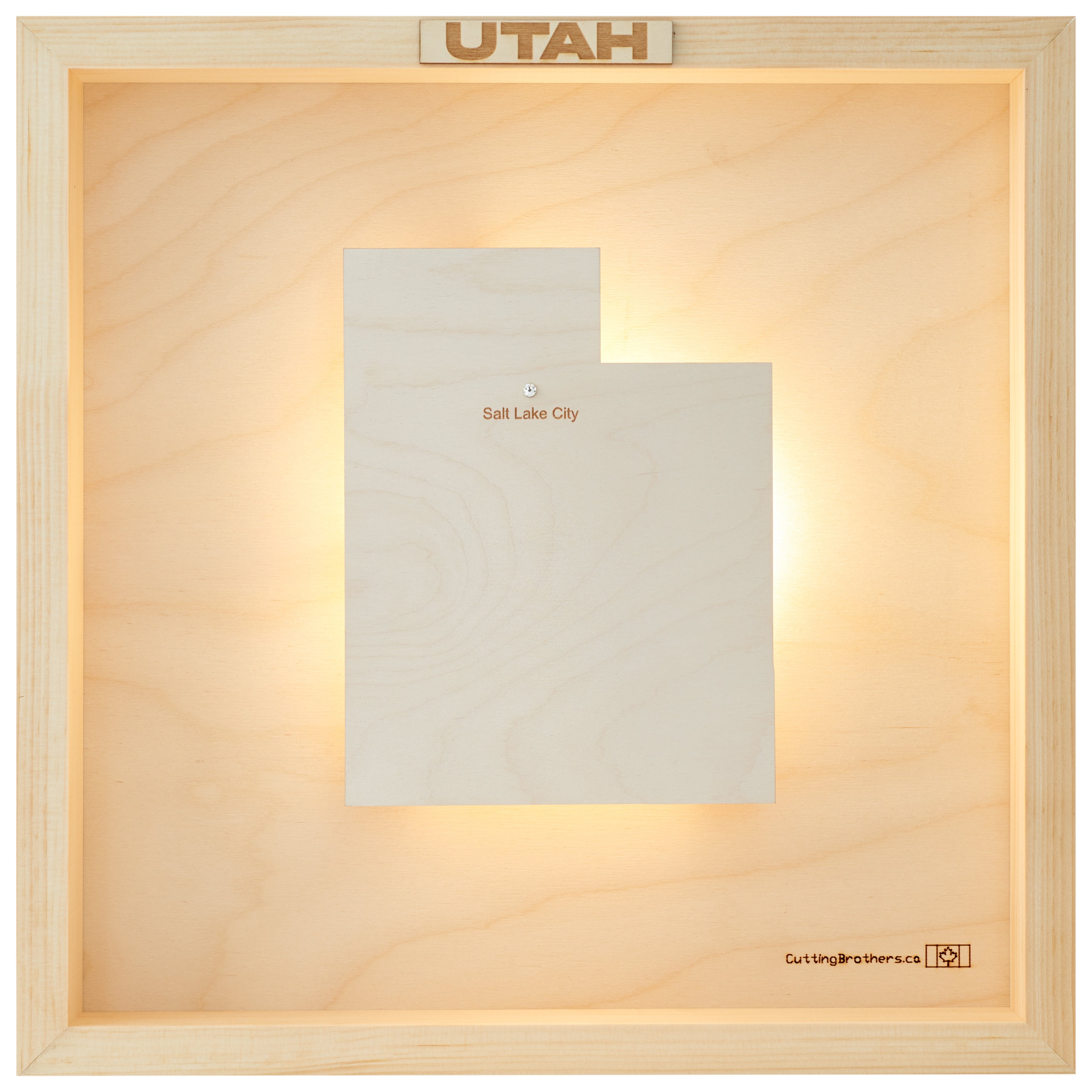 UTAH 3D WOODEN WALL MAP - Version S