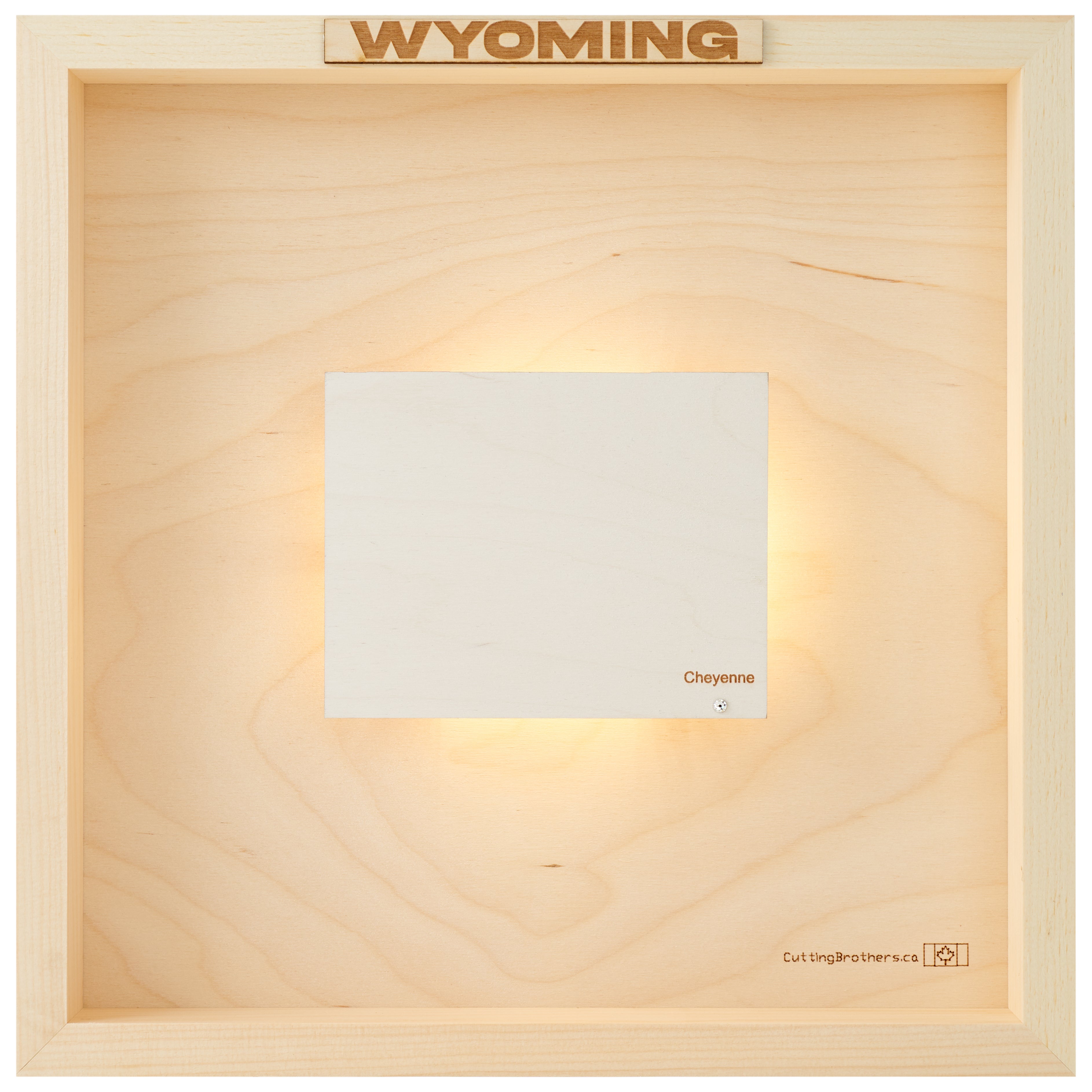 WYOMING 3D WOODEN WALL MAP - Version S