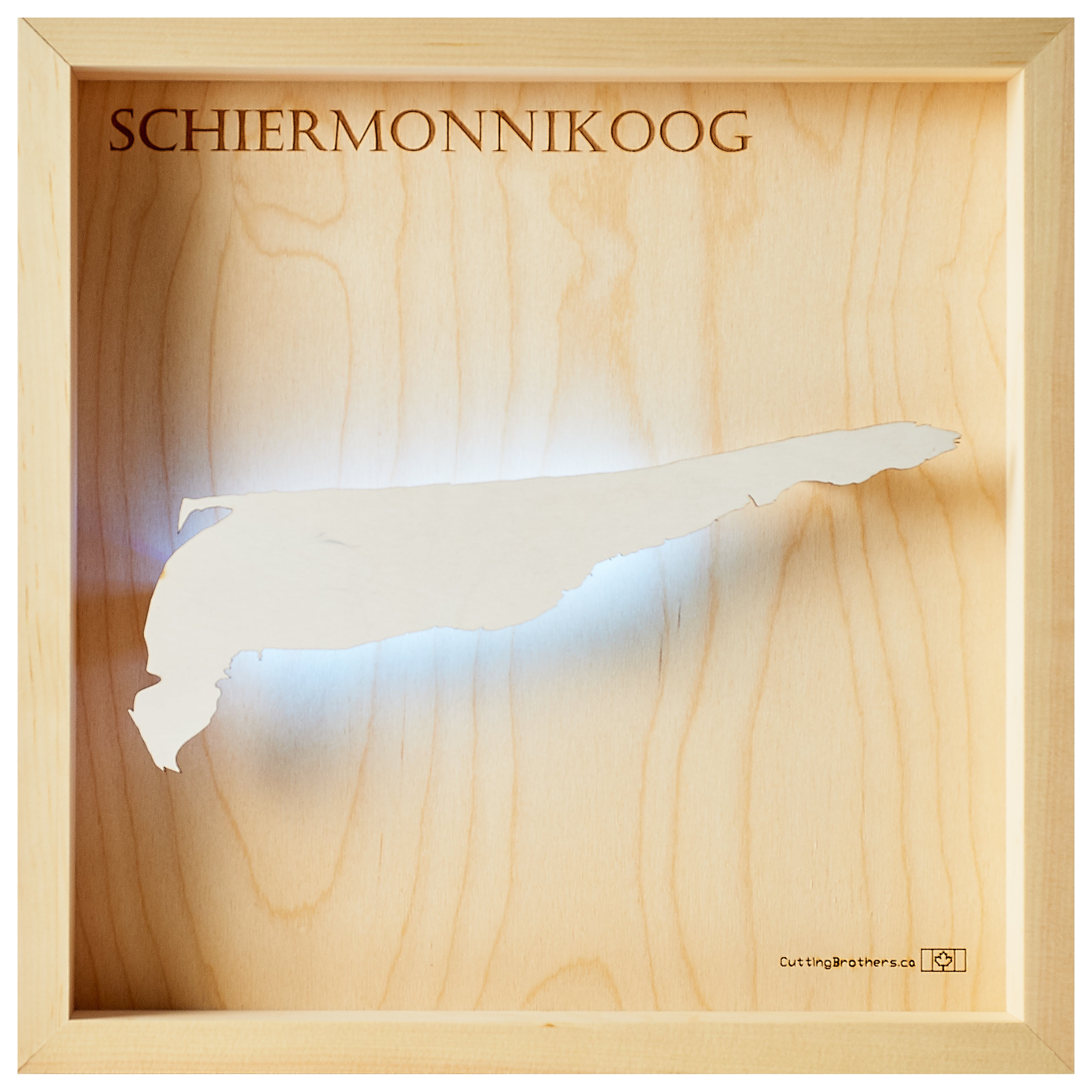 SCHIERMONNIKOOG LIGHT WOODEN WALL MAP - Version S