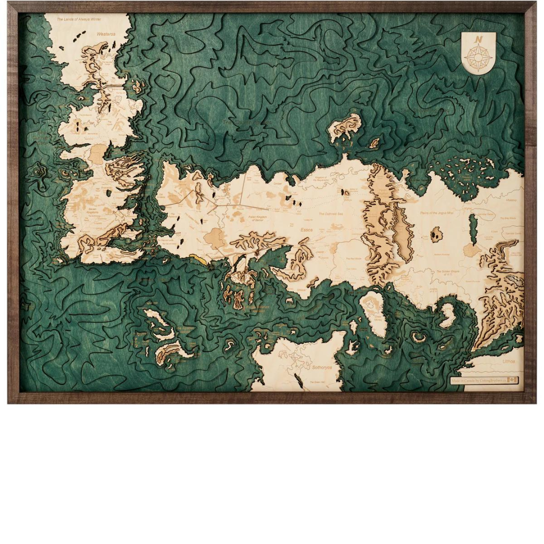 G.O.T 3D WOODEN WALL MAP - Version L